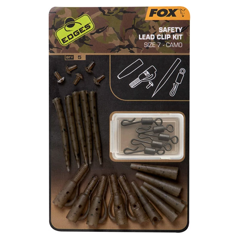 Fox Edges Camo Lead Clip Kit Size 7 5pcs 3 Fox Edges Camo Lead Clip Kit Size 7 5pcs